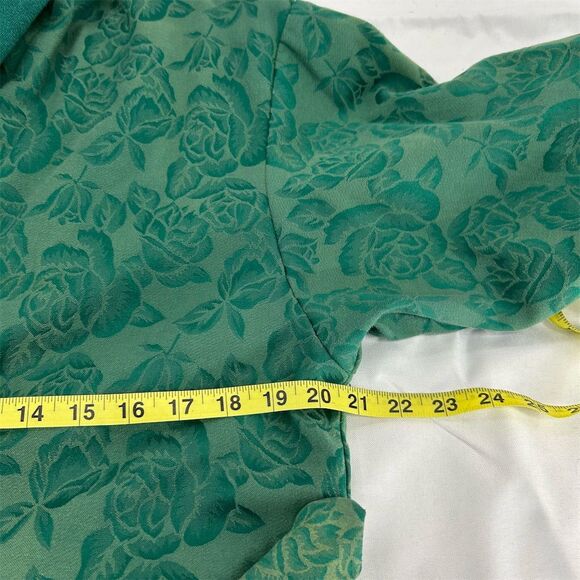 Victoria's Secret Vintage Gold Label Green Floral Robe Women's P/S Small - Picture 8 of 9